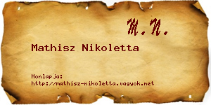 Mathisz Nikoletta névjegykártya