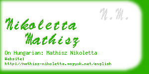 nikoletta mathisz business card